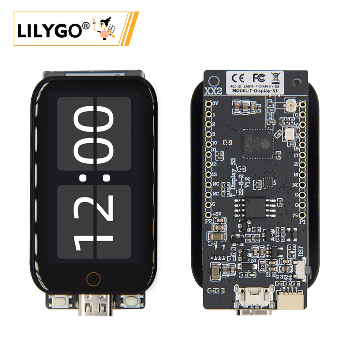 LILYGO T-Display S3 – ESP32-S3 Ontwikkelbord Met 1,9 Inch Touchscreen, Voorgezaagde Pinnen